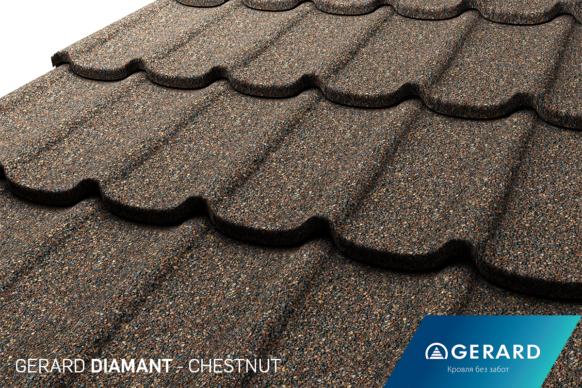 Композитная черепица GERARD DIAMANT ЦВЕТ CHESTNUT