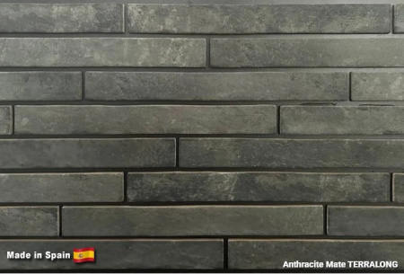 Клинкерная плитка TERRALONG Anthracite Mate, 450х48х10 мм