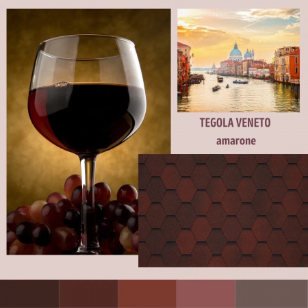 Черепица битумная TEGOLA UNICA VENETO Amarone 410