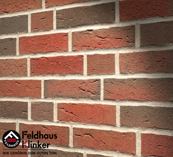 Кирпич клинкерный облицовочный Feldhaus Klinker K689WDF "sintra ardor"