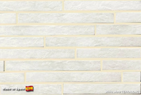 Клинкерная плитка TERRALONG White Mate, 450х48х10 мм