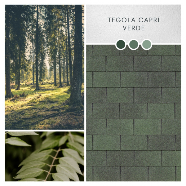 Черепица битумная TEGOLA CAPRI Verde 473